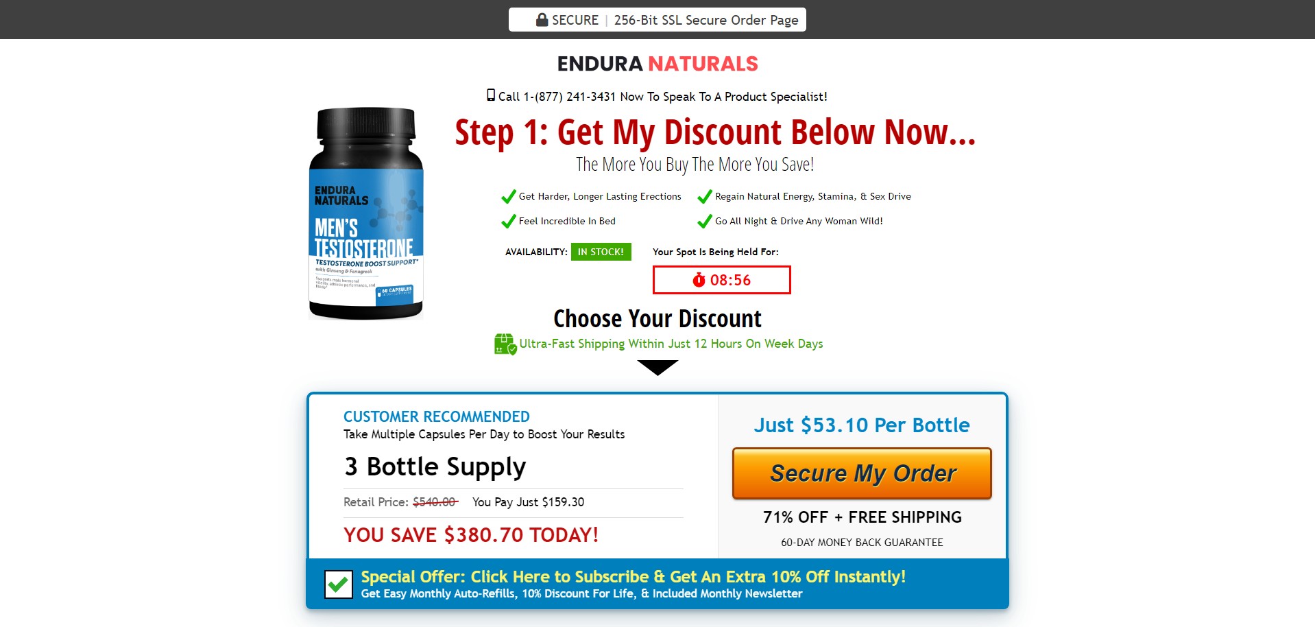 Endura Naturals Men's Testosterone Produs