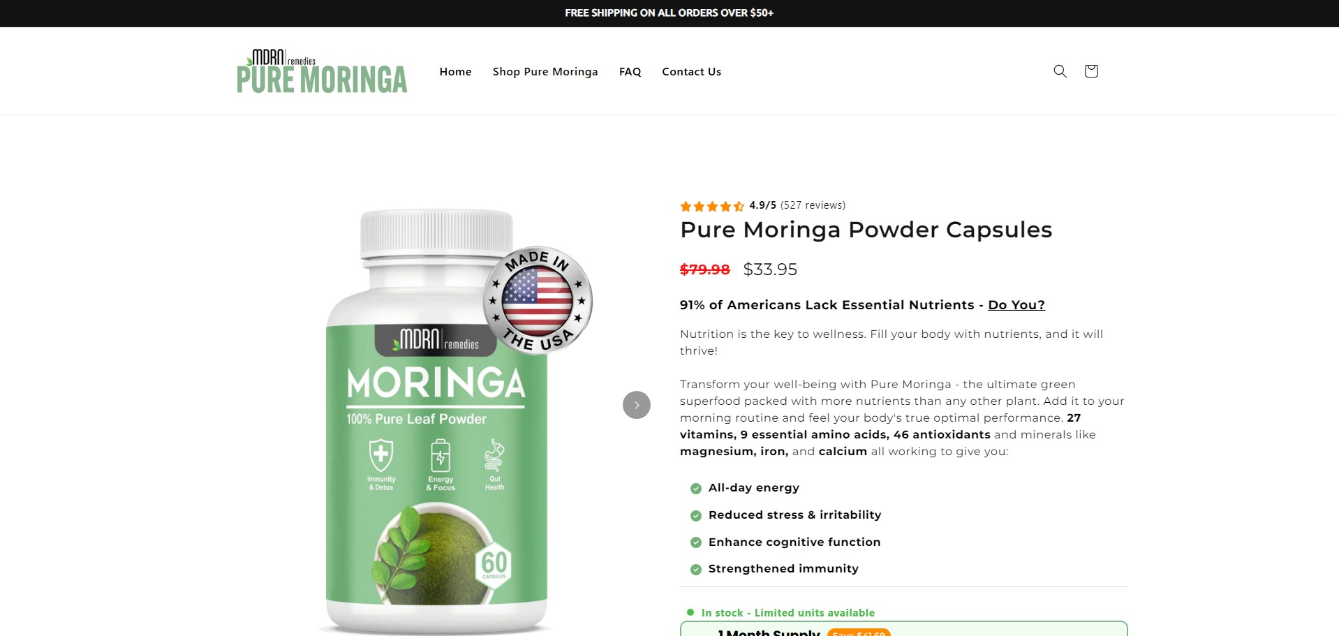 Pure Moringa Produs