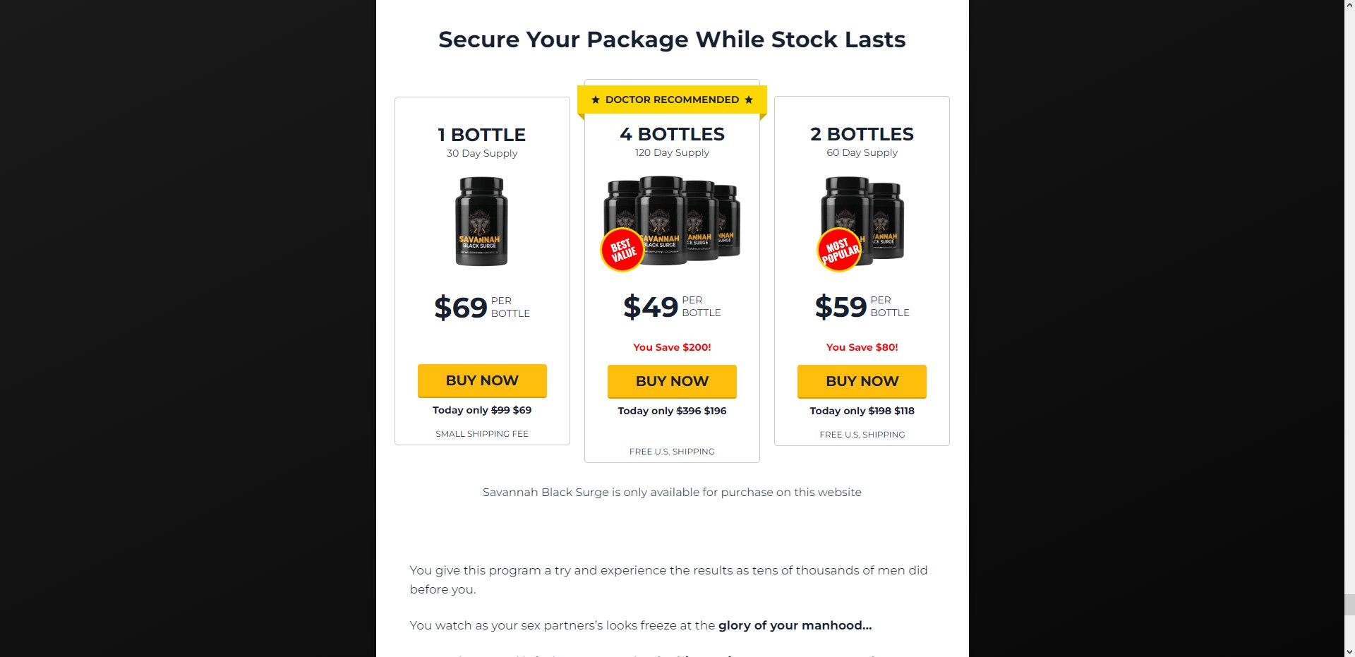 Savannah Black Surge Produs